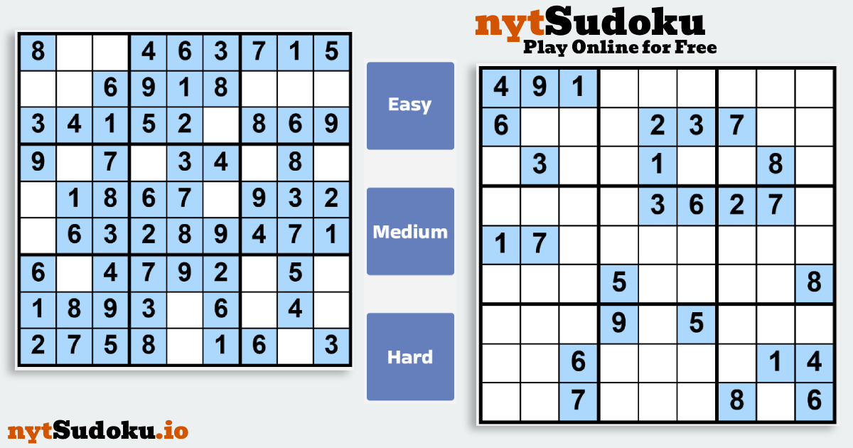 NYT Sudoku Online for Free